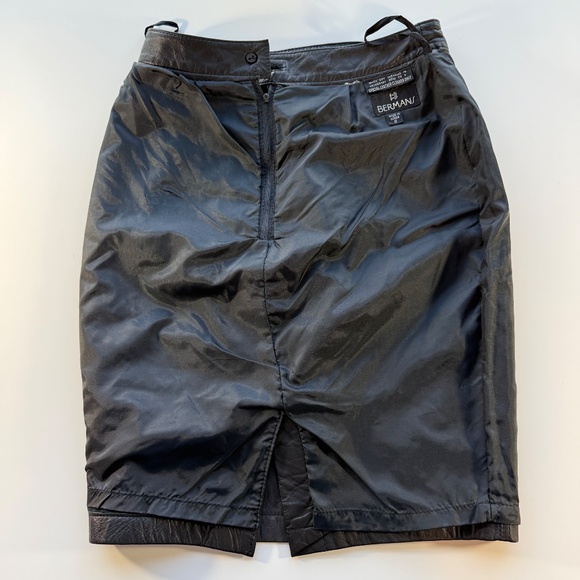 Vintage Bermans Leather Pencil Skirt Black Size 8 - Picture 7 of 7